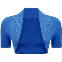 Kate Short Sleeve Beaded Shrug - Turquoise