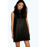 Kate Suedette Studded Shift Dress - black