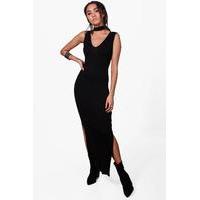 Katilyn Choker Detail Maxi Dress - black