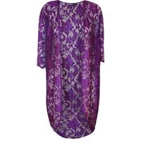 kailyn lace open long cardigan purple