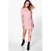 kady tie front dress rose