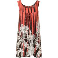 Kalea Sleeveless Floral Swing Vest - Coral