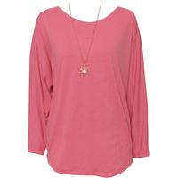 Kasey Crepe Lined Batwing Blouse - Cerise