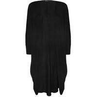 Kaitlin Plain Batwing Long Cardigan - Black