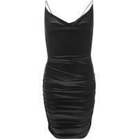 kaylee velour strappy dress black