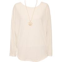 Kasey Crepe Lined Batwing Blouse - Cream