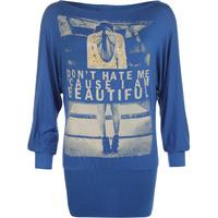 Karissa \'Don\'t Hate Me \'Cause I\'m Beautiful\' Top - Royal Blue