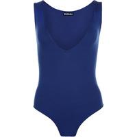 Kat Basic V-Neck Sleeveless Plunge Bodysuit - Royal Blue