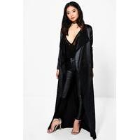 kay satin duster jacket black