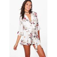 katie floral ruffle hem playsuit multi