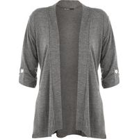 Karolyn Button Open Cardigan - Dark Grey