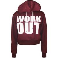 Kailey \'Workout\' Cropped Long Sleeve Hoodie - Wine