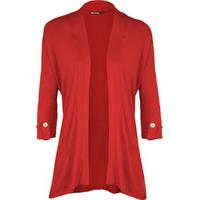 Karolyn Button Open Cardigan - Red