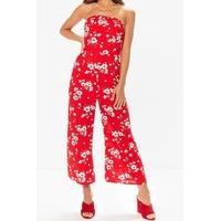 Karla Red Floral Bandeau Jumpsuit