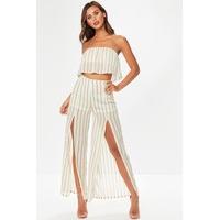 Kate White Striped Two Piece Set