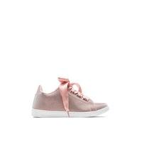 Karla Pink Lace Up Metallic Sparkly Trainers