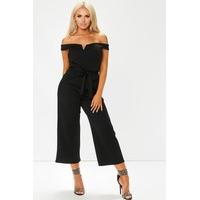 Kady Black V Front Bardot Jumpsuit