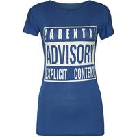 Kaley Parental Advisory T-Shirt - Royal Blue