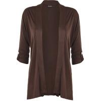 Karolyn Button Open Cardigan - Dark Brown