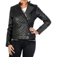 Kaporal Biker Jacket Miles Black women\'s Leather jacket in black