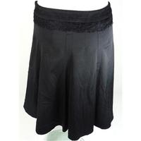 karen millen size 10 black a line skirt with lace trim