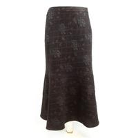 Kaliko - Size 12 - Chocolate - Floral Patterned Flare Hem Skirt