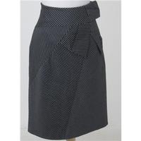Karen Millen, size 12 black & cream striped pencil skirt
