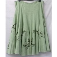 Katrin - Size: 14 - Green - Linen - Knee length skirt