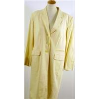kaliko pale custard yellow long evening coat with front pockets size 1 ...