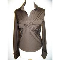 Karen Millen - Size: 12 - Brown - Long sleeved shirt