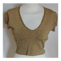 Karen Millen Top, Size 2, Gold