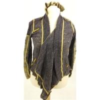 Kali Orea Size 10 Grey And Mustard Yellow Designer Cardigan