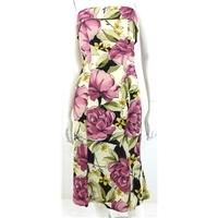 Karen Millen Size 12 Cream with Multi-coloured Floral Pattern Dress