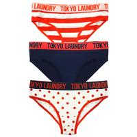 Katelyn (3 Pack) Assorted Print Briefs In Red / Ivory / Blue - Tokyo Laundry