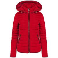 Kacie Quilted Hooded Jacket in Crimson  Tokyo Laundry