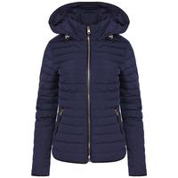 kacie quilted hooded jacket in peacoat tokyo laundry