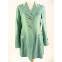 Karen Millen Size 12 Metallic Green Dress Coat