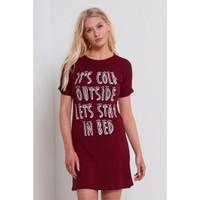 Kate It\'s Cold Outside Lets Stay In Bed PJ Dress