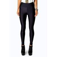 Katie High Shine Waisted Disco Pants - black