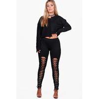 kady eyelet lace up legging black