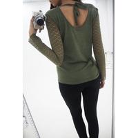 Katerina lace sleeve tie back jumper