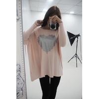 Kalena oversized studded heart jumper