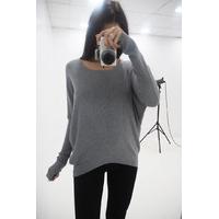 katalie basic dipped hem knitted jumper