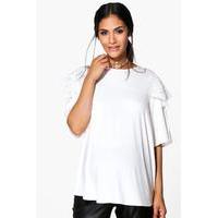 Kayla Lace Shoulder T-Shirt - white