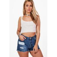 kara crochet crop beach top ivory