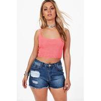 Kara Crochet Crop Beach Top - coral