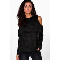 Kamali Ruffle Detail Top - black