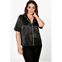 Kara Piping PJ Shirt - black