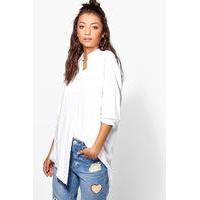 kayla linen look oversized shirt white