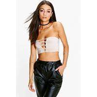 Karie Slinky Caged Front Bralet - stone